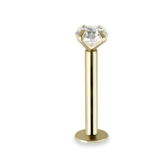Labrets - 14 Karat Gold With Prong Set Gem