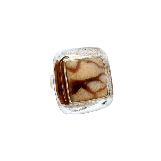 Rings - Honey Brown Square Gemstone