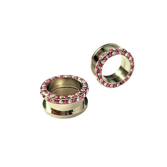 Last Chance Packs - Tunnels / Plugs Pairs - Double Row Jewelled Tunnels