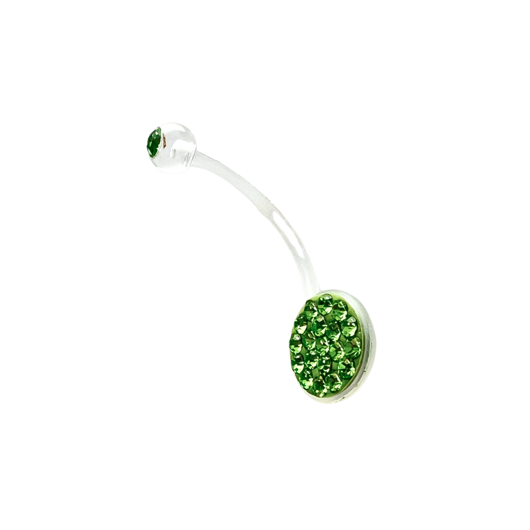 Belly Ring - Long Bio Banana With Tiffany Gem