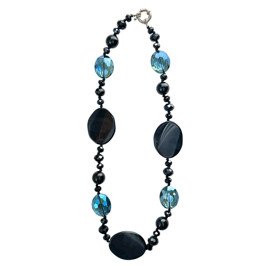 Necklaces - Black Agate & Crystals