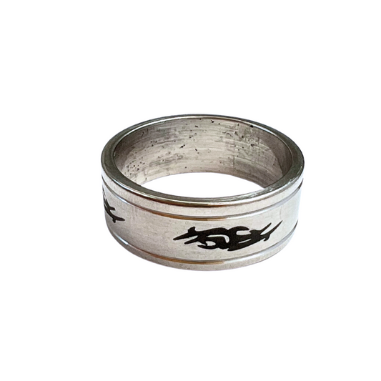 Rings - Stainless Steel Band with Tribal Design