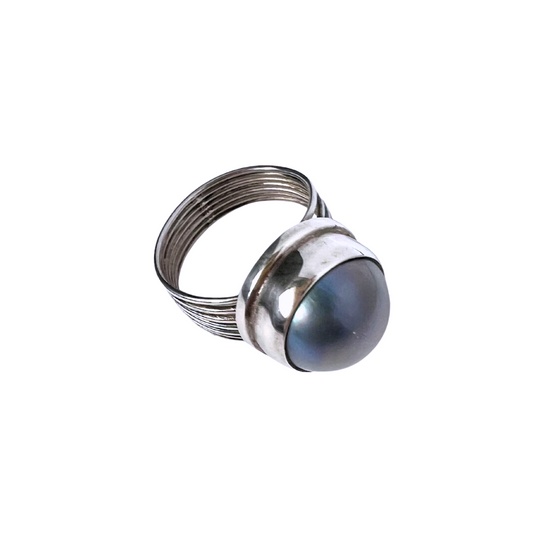 Rings - Large Genuine Grey Pearl