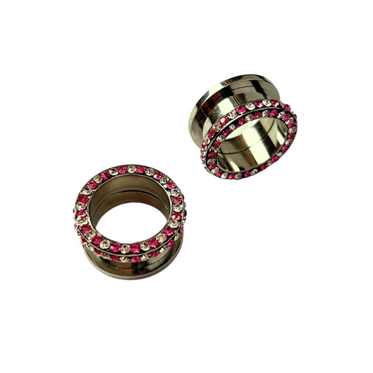 Last Chance Packs - Tunnels / Plugs Pairs - Double Row Jewelled Tunnels