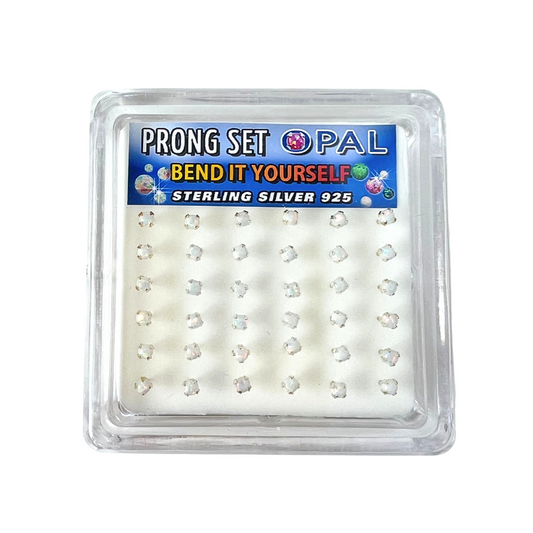 Nose Studs - 36 Pack With Glitter Opal