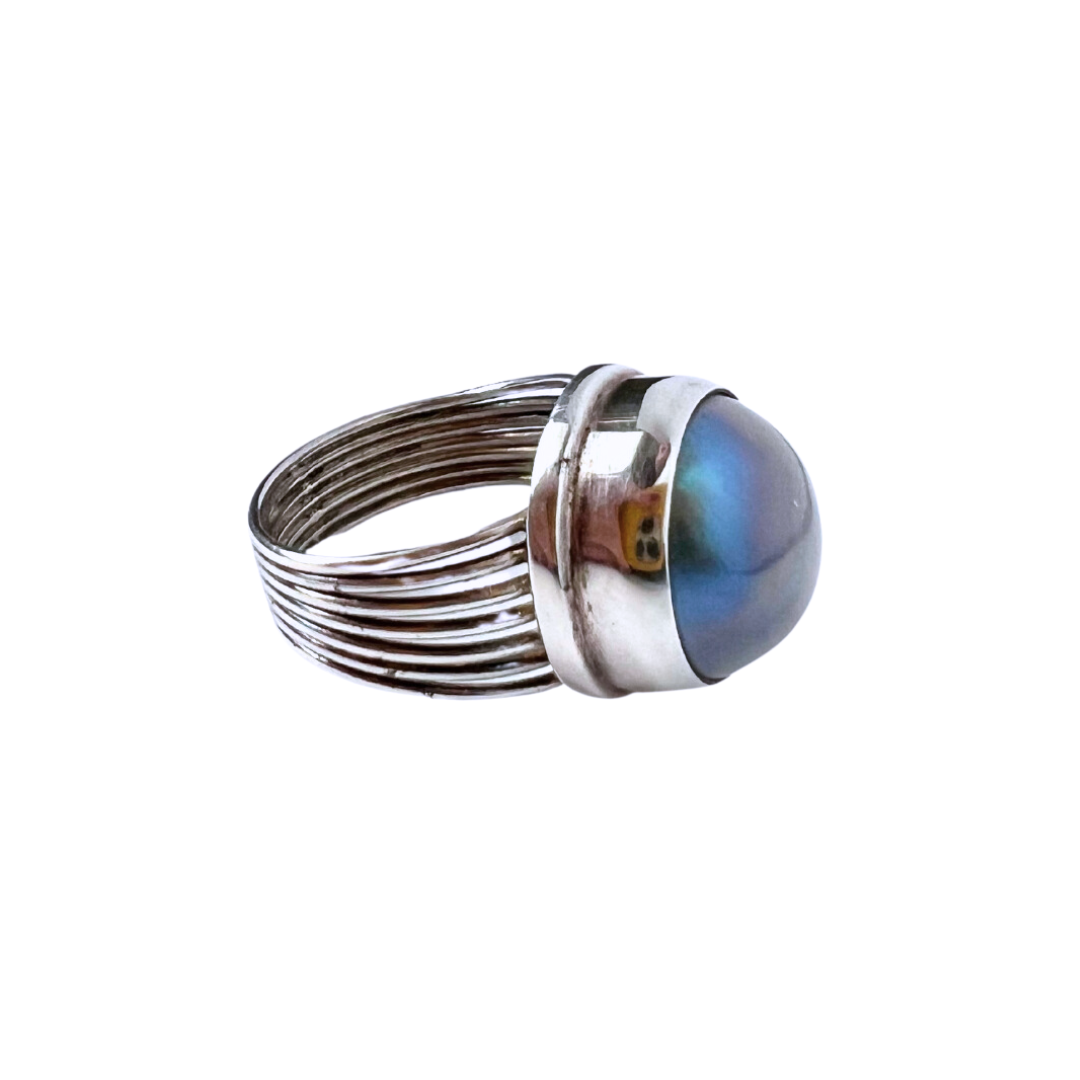 Rings - Large Genuine Grey Pearl