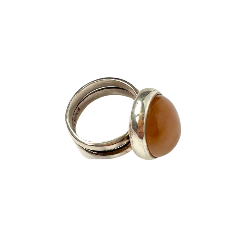 Rings - Double Band Tan Gemstone