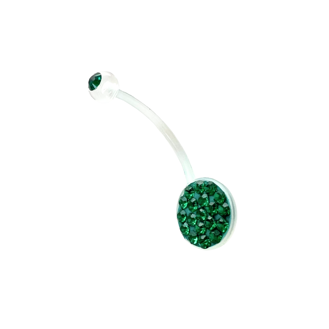 Belly Ring - Long Bio Banana With Tiffany Gem