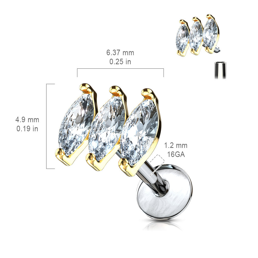 Labrets - IT Triple Marquise