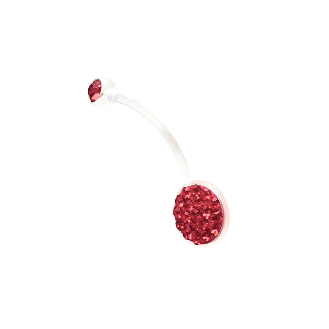 Belly Ring - Long Bio Banana With Tiffany Gem