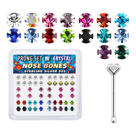 Nose Studs - 52 Piece With 2.5mm Gem
