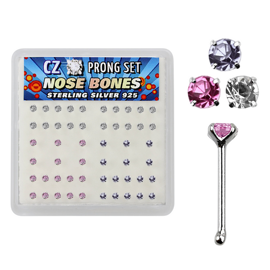 Nose Studs - 52 Piece With 2mm Gem