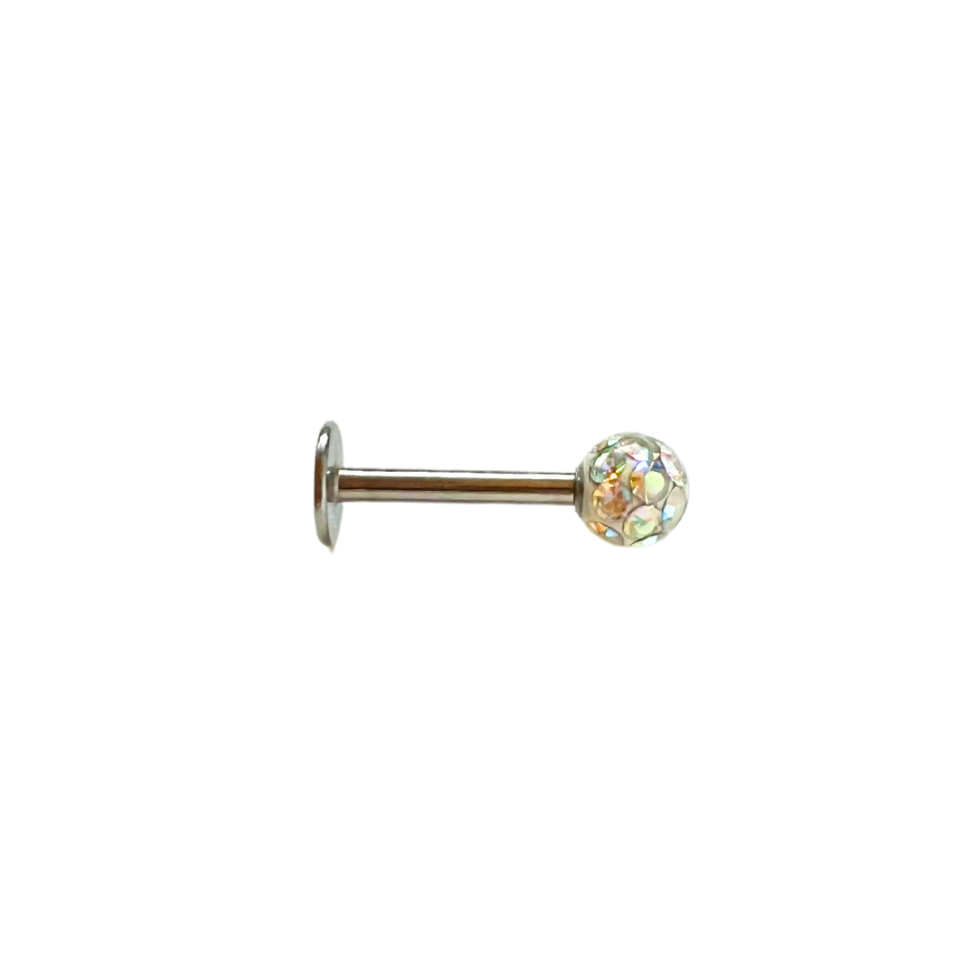 Labrets - Surgical Steel With Coated Tiffany Ball