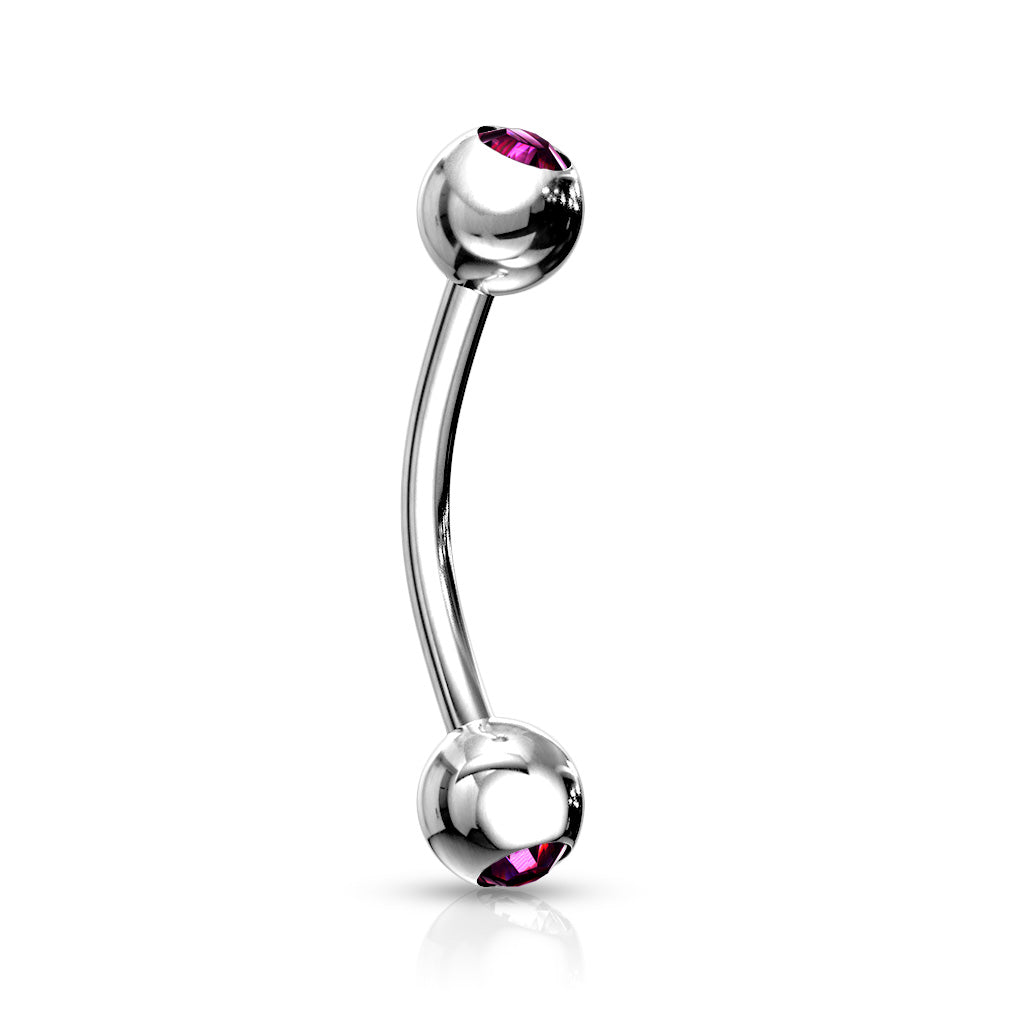 Curved Barbell - Jewelled