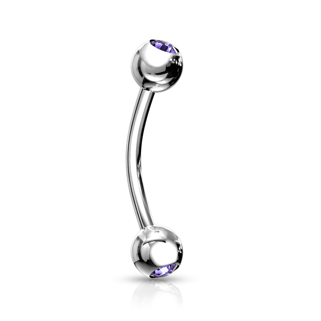 Curved Barbell - Jewelled