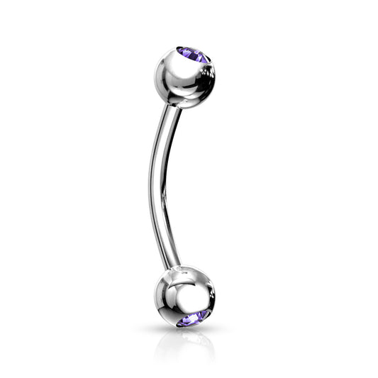 Curved Barbell - Jewelled
