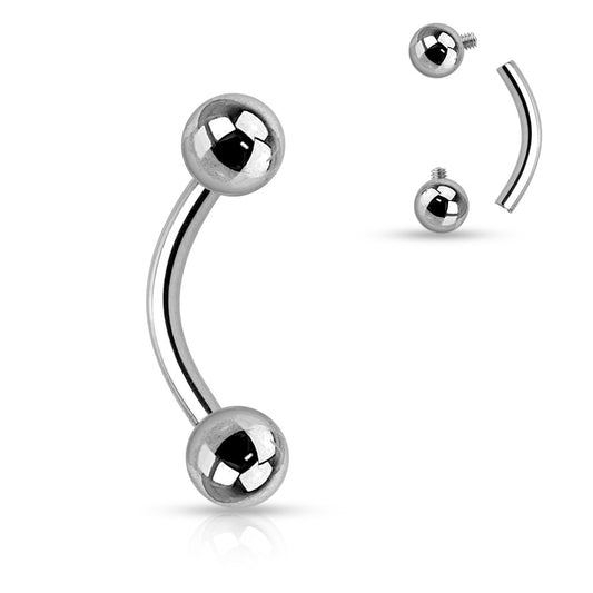 Curved Barbell - TITANIUM - Internally Threaded