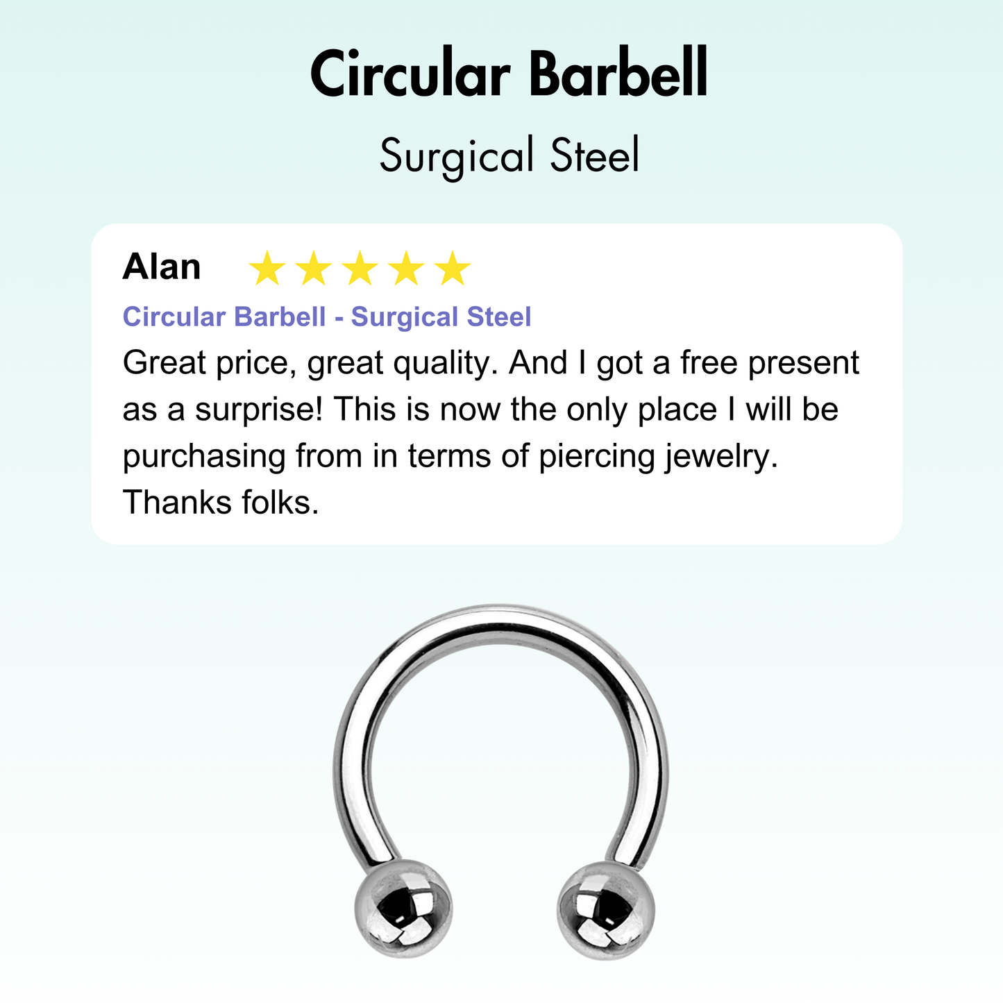 Circular Barbell - Surgical Steel