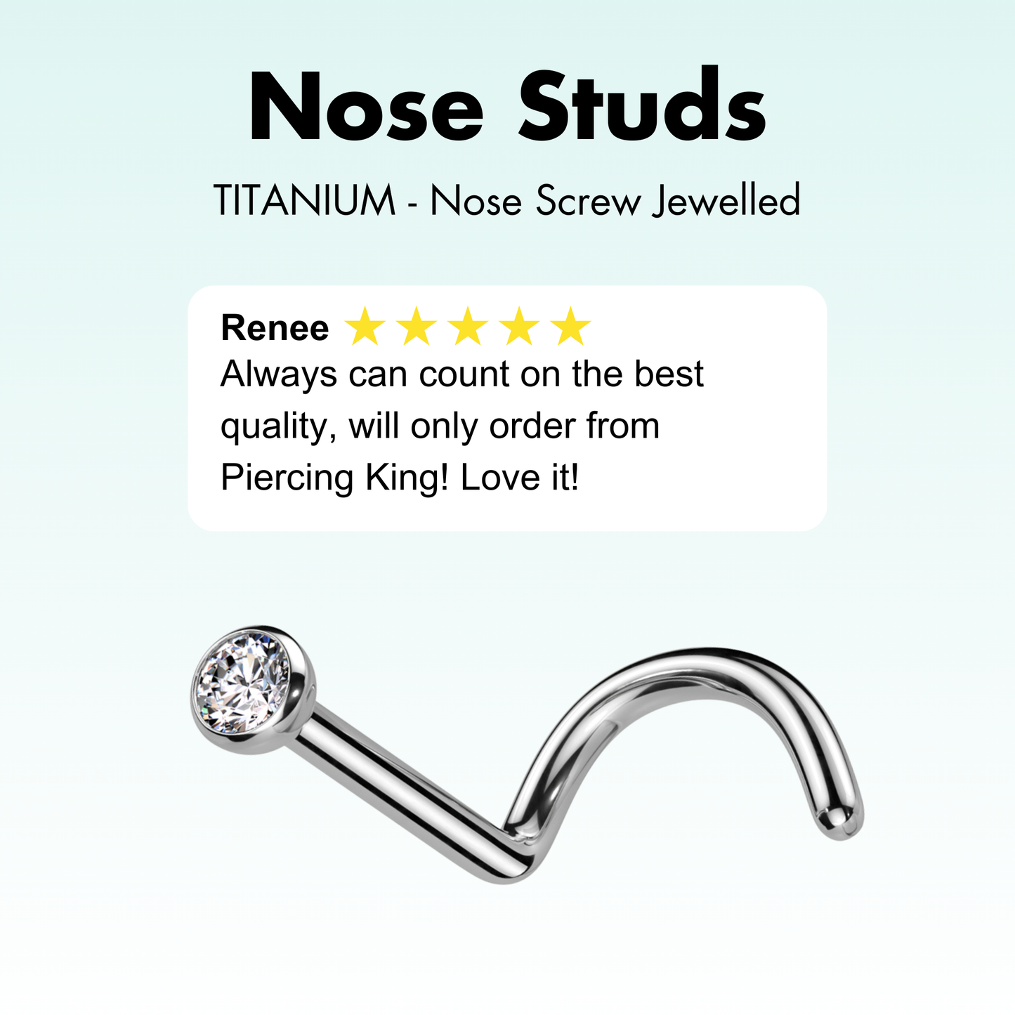 Nose Studs - TITANIUM - Nose Screw Jewelled