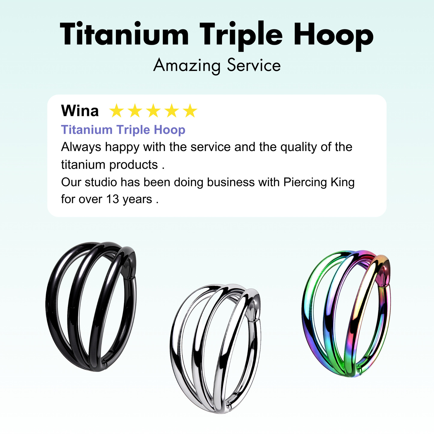 Segment Ring - TITANIUM - Triple Hoop
