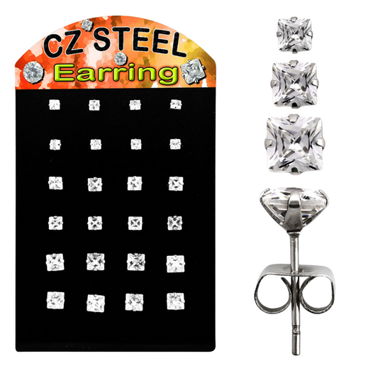 Earrings - CZ Display Board - Clear