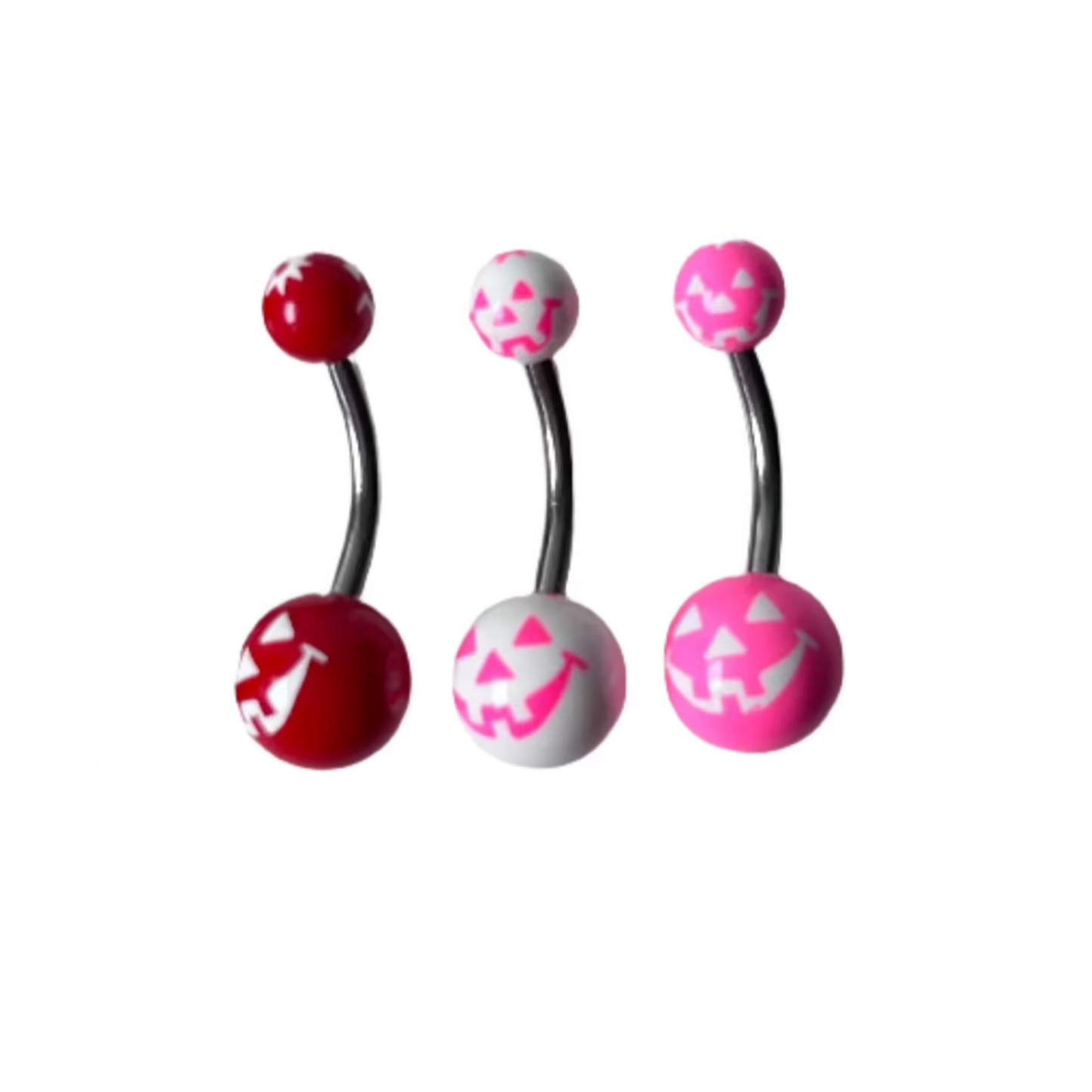 Belly Ring - Acrylic Jack-O-Lantern