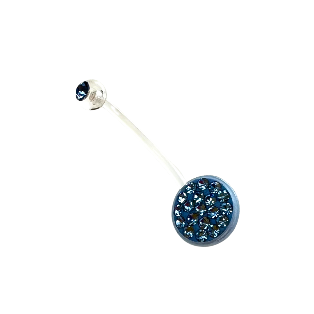 Belly Ring - Long Bio Banana With Tiffany Gem