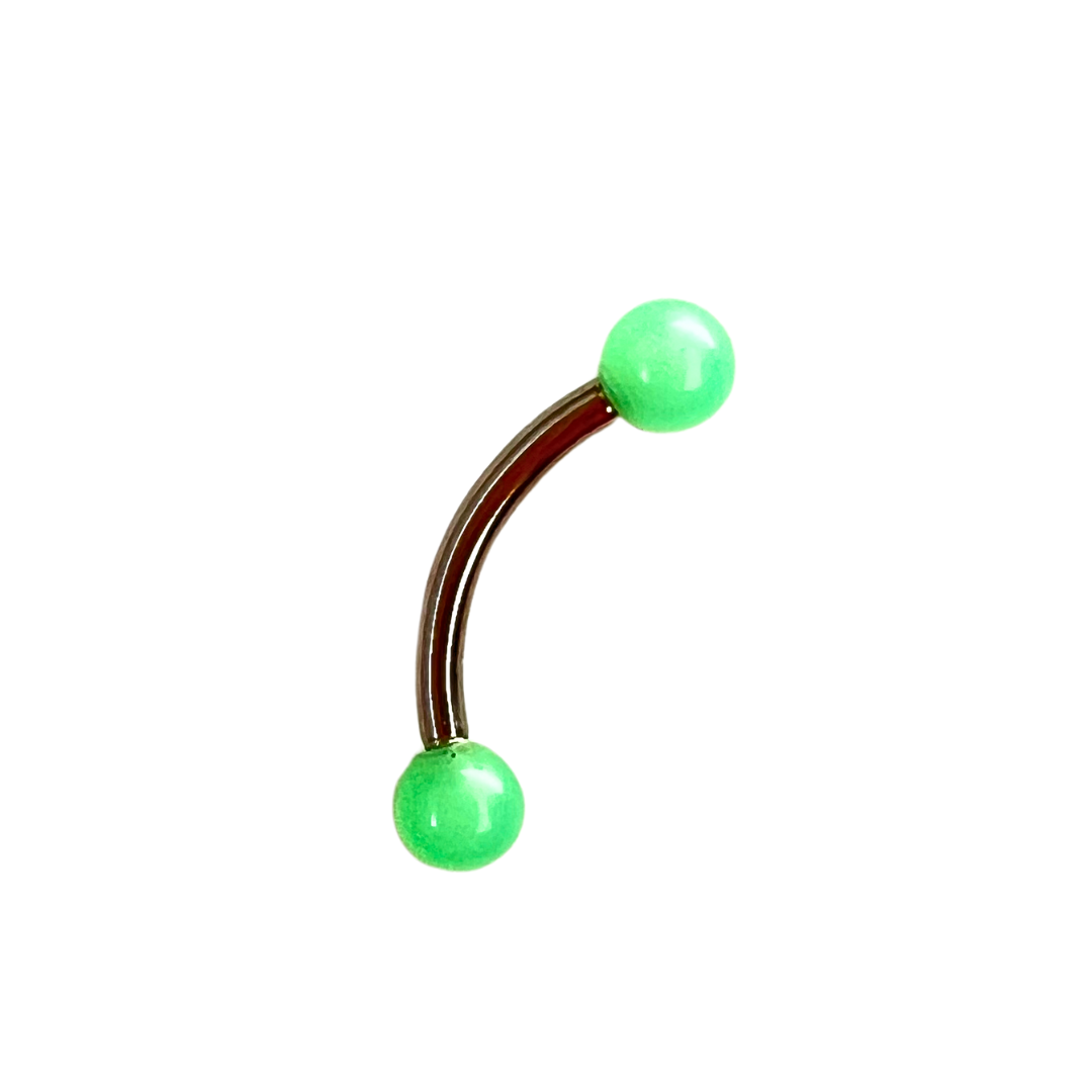 Curved Barbell - SS With Acrylic Balls