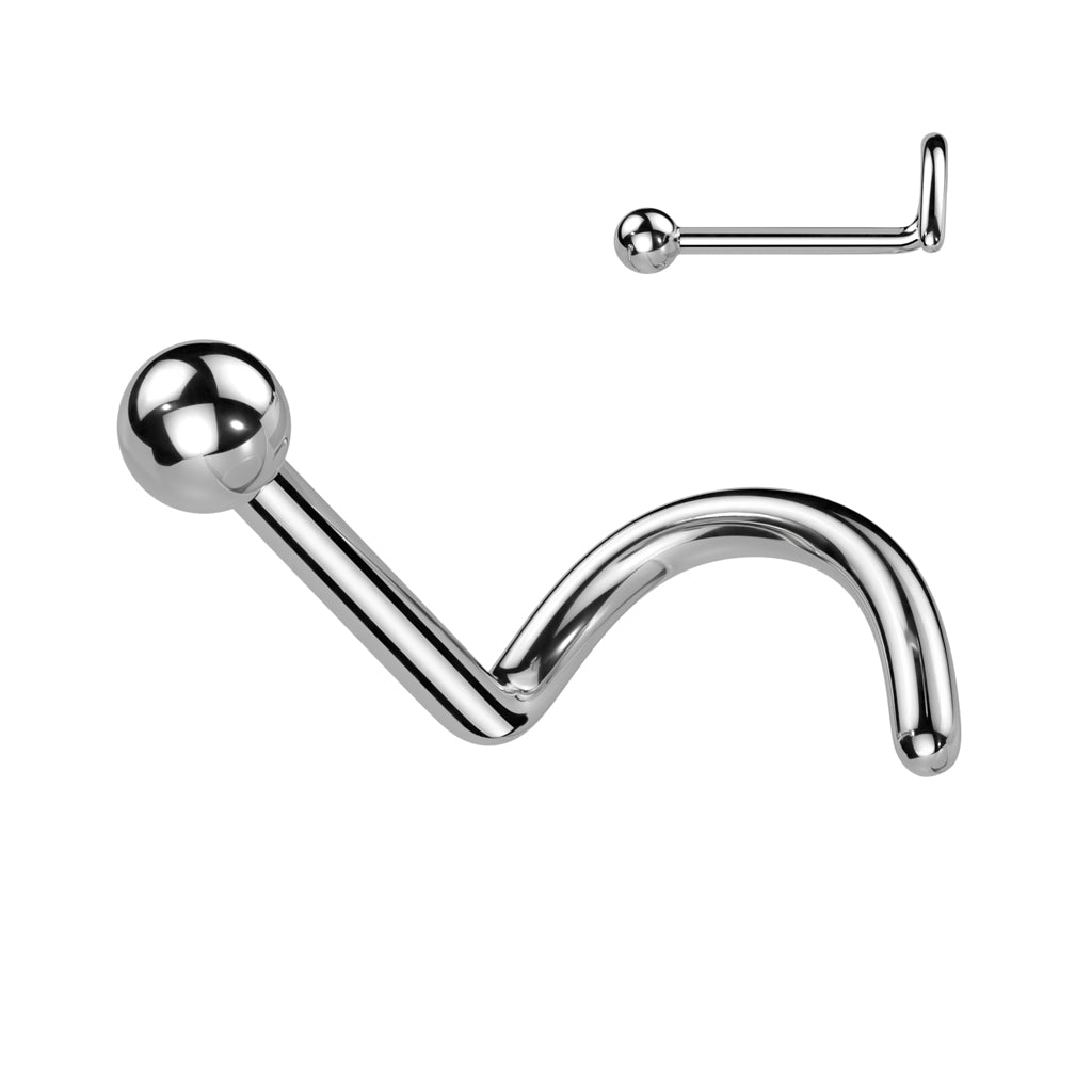 Nose Studs - TITANIUM - Nose Screw With Ball