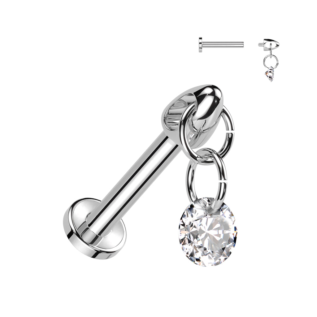 Labrets - TITANIUM - IT Dangly CZ