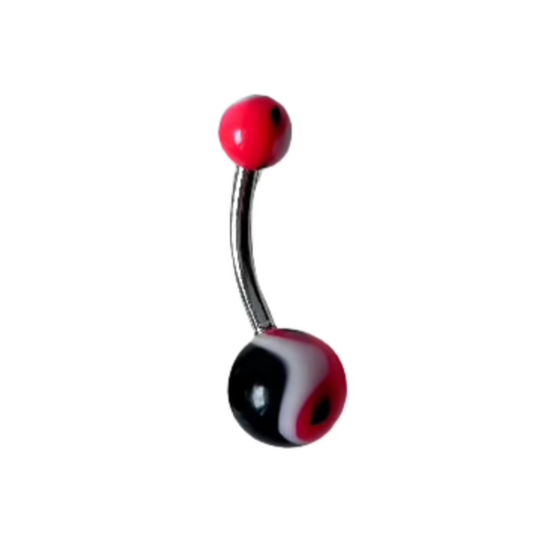 Belly Ring - Acrylic Yin & Yang