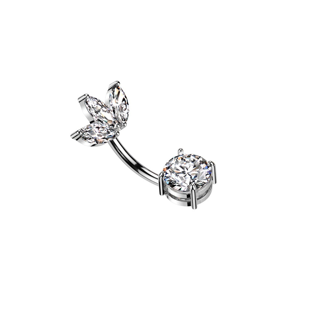 Belly Ring - Marquise Gems