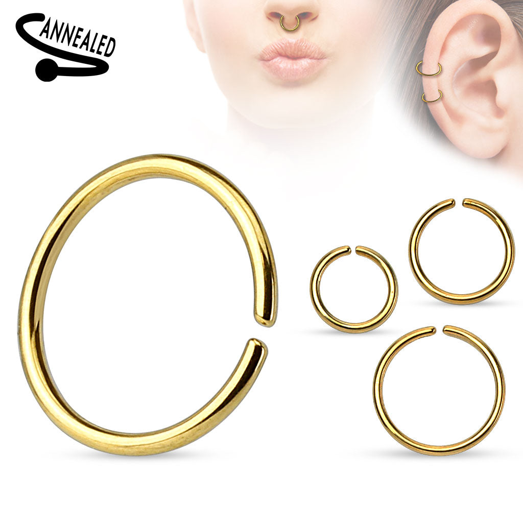 Nose Hoops - Gold Plated Bendable