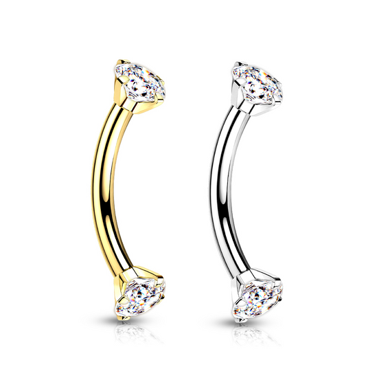 Curved Barbell - TITANIUM - IT Prong Set