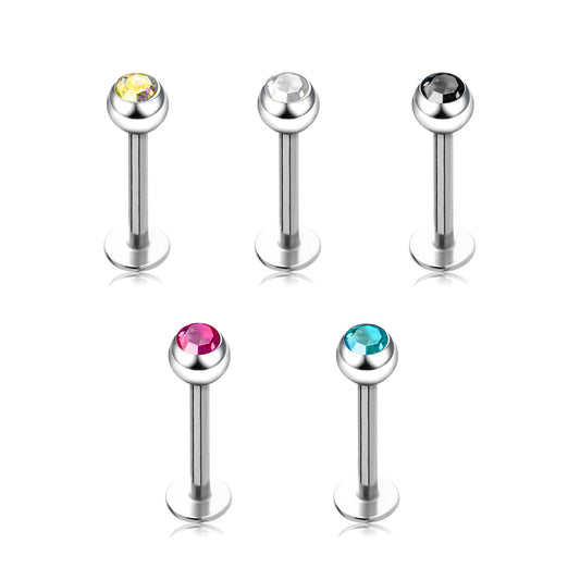 Labrets - Surgical Steel With Jewelled Ball