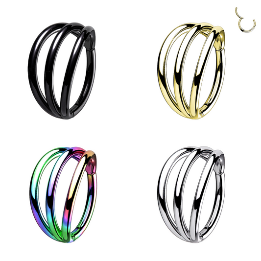Segment Ring - TITANIUM - Triple Hoop