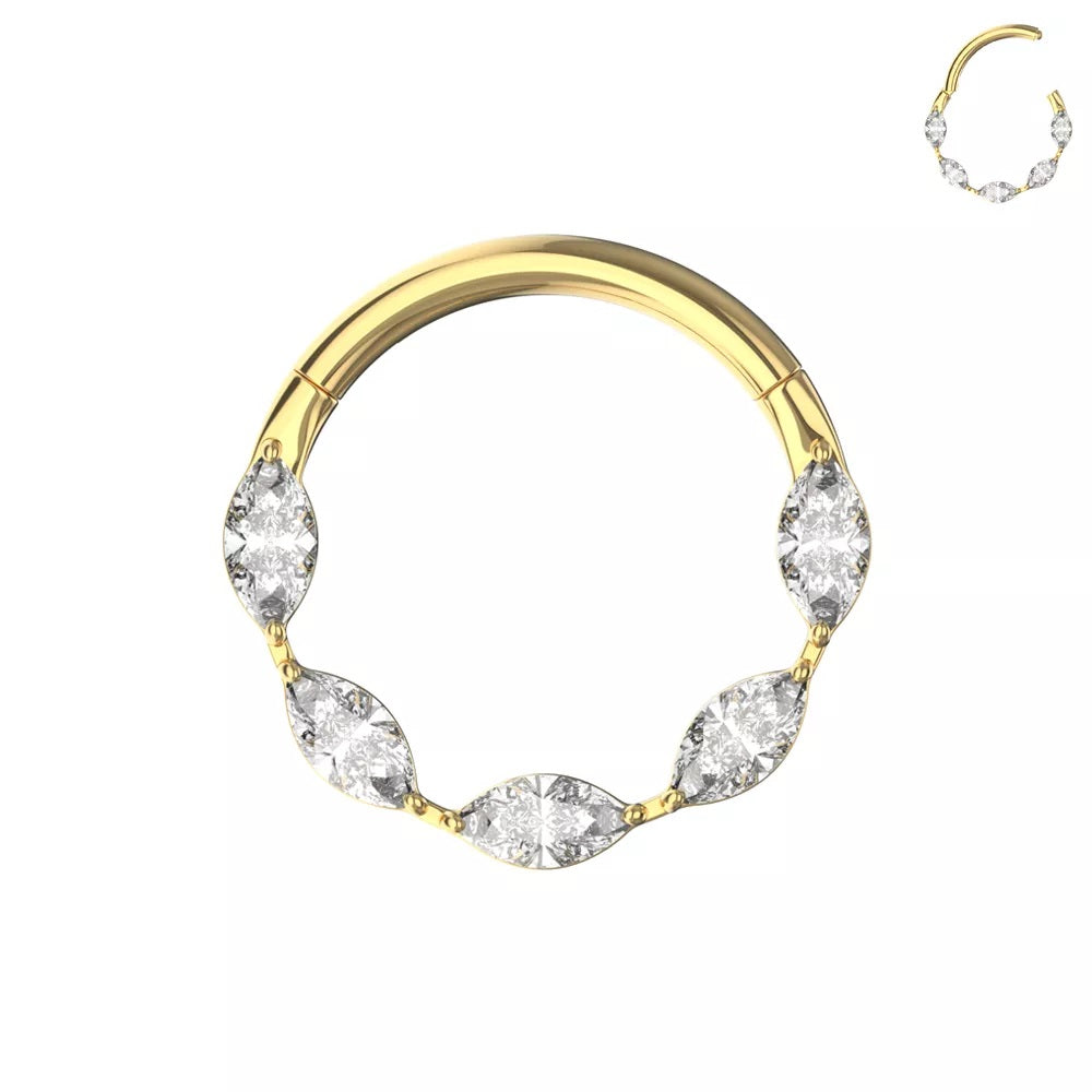 Segment Ring - TITANIUM - Marquise Lined