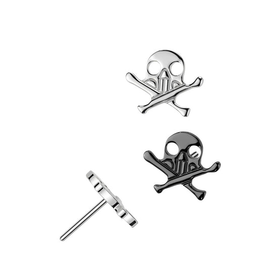 PARTS - TITANIUM - Threadless Skull & Crossbones