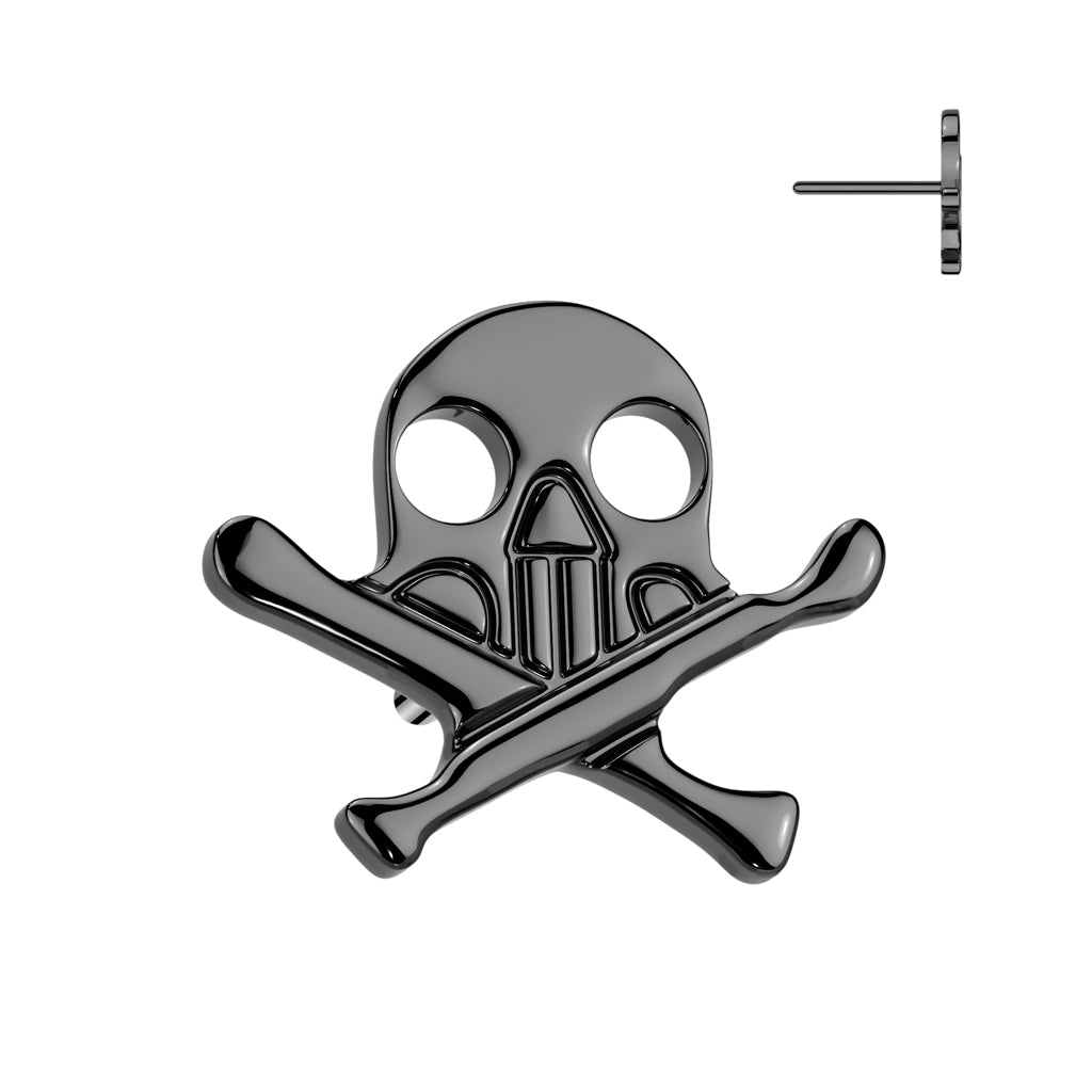 PARTS - TITANIUM - Threadless Skull & Crossbones