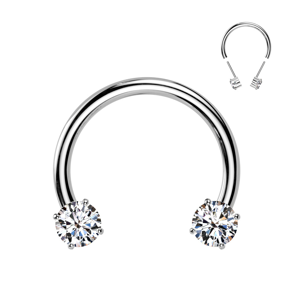 Circular Barbell - TITANIUM - Threadless Gems