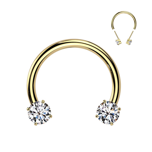 Circular Barbell - TITANIUM - Threadless Gems