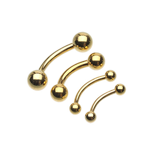 Curved Barbell - Gold Plated