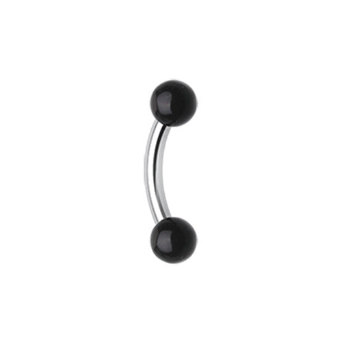 Curved Barbell - SS With Acrylic Balls