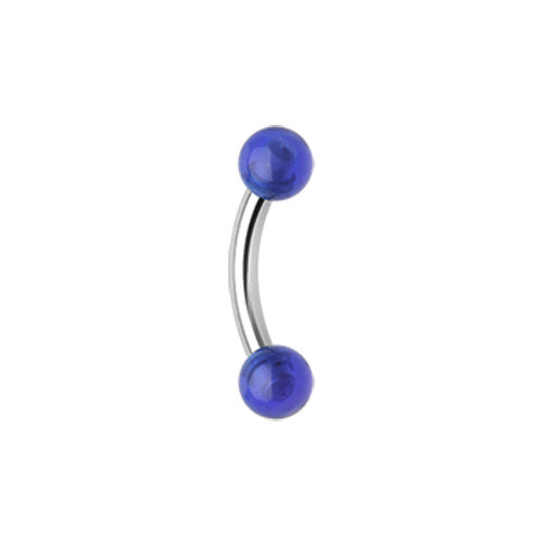 Curved Barbell - SS With Acrylic Balls