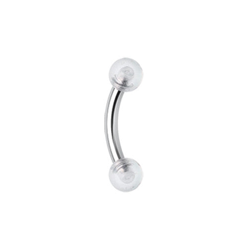 Curved Barbell - SS With Acrylic Balls