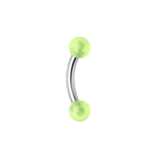 Curved Barbell - SS With Acrylic Balls
