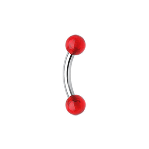 Curved Barbell - SS With Acrylic Balls