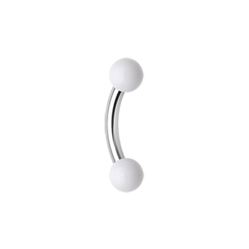 Curved Barbell - SS With Acrylic Balls