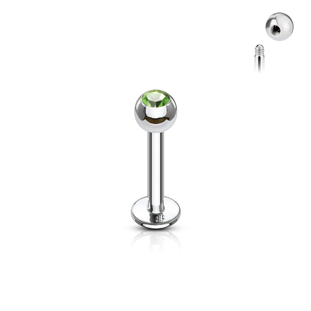 Labrets - Surgical Steel With Jewelled Ball