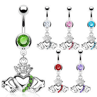 Belly Ring - H Claddagh